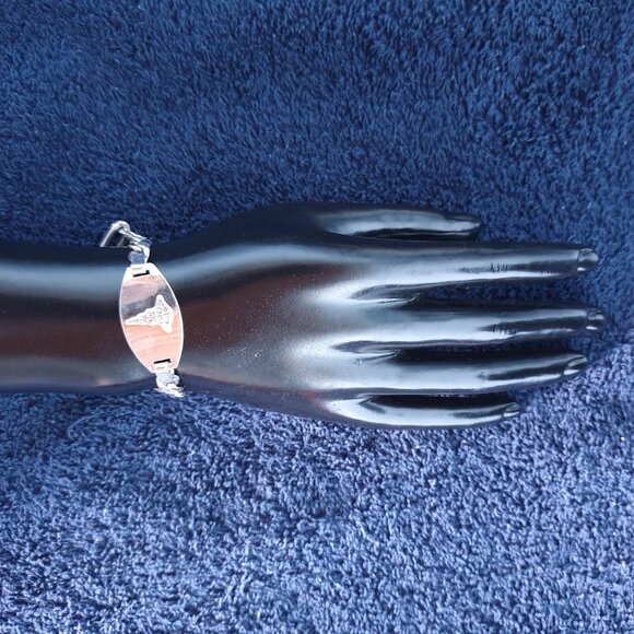 💎 Vintage Italy 925 Sterling Silver Medical Alert Bracelet — Stamped "F.N.A" 💎 - Picture 13 of 14